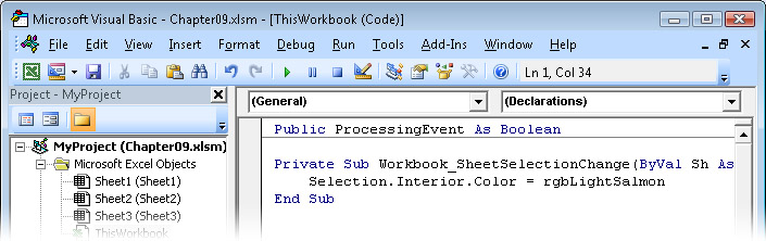 Handling Worksheet And Workbook Events